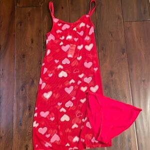 Old Navy Red and Pink Nightie with Heart Pattern
